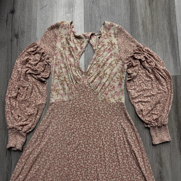 Free People Love Story Floral Print Open Back Maxi Dress Size Medium - Picture 2 of 10